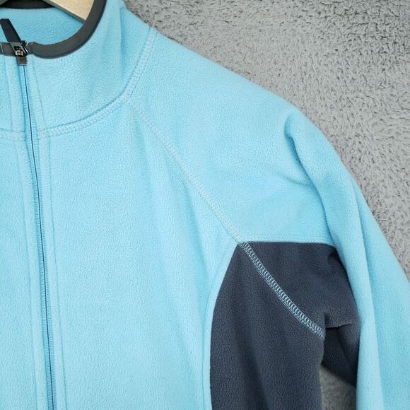 Vintage LL Bean Womens Size Large Blue Full Zip Polartec Fleece Jacket Stretch - Picture 7 of 16